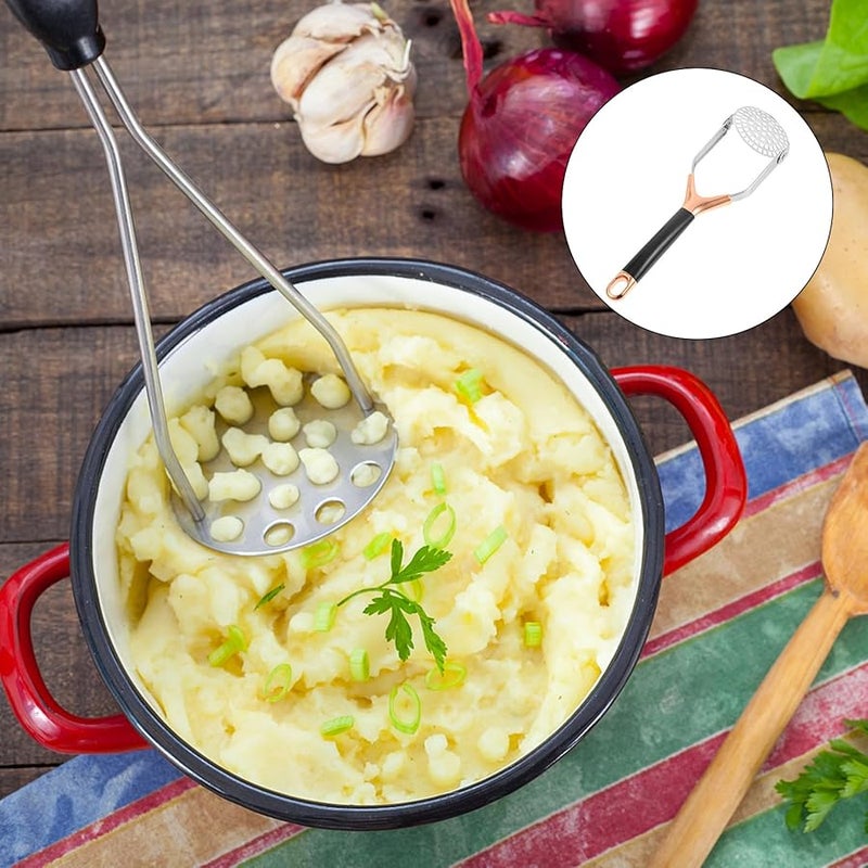 Rose Gold Stainless Steel Potato Ricer Vegetable Masher Food Press Kitchen Tool - Image 5